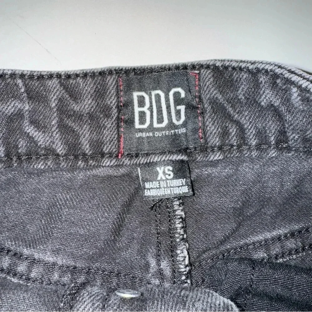 BDG Urban Outfitters Distressed Frayed Hem Button Fly Denim Jean Mini Skirt XS